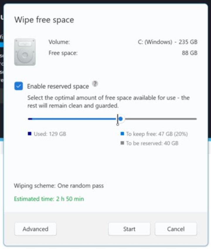 Does wiping free space on disk free any space?