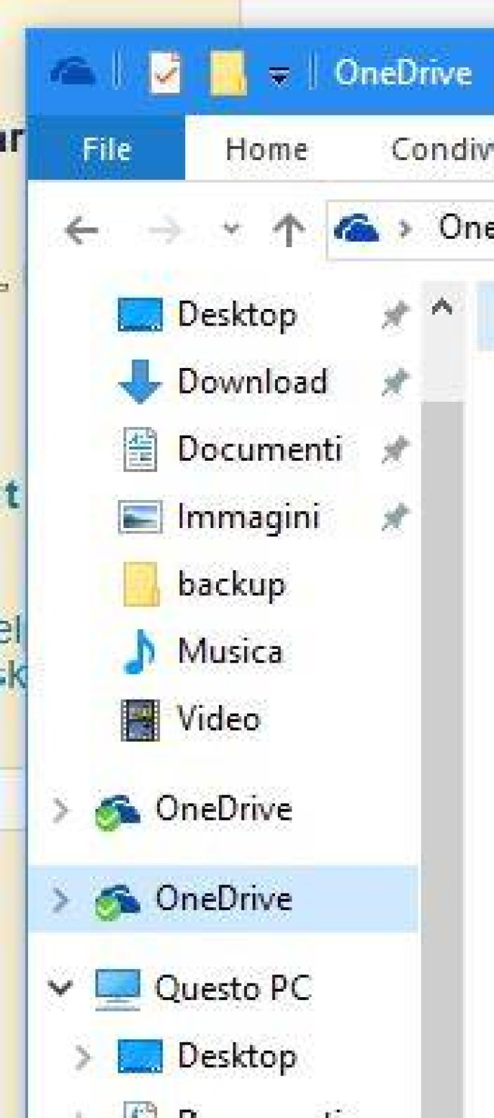Duplicated OneDrive entry