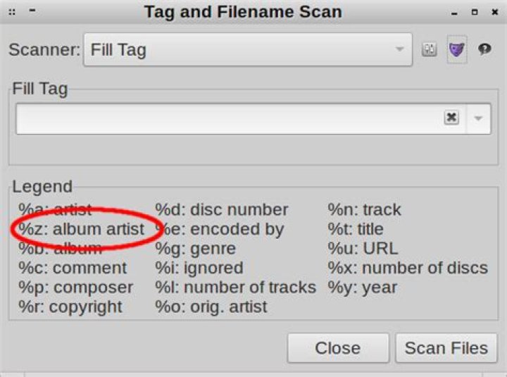 EasyTAG tag and filename scan