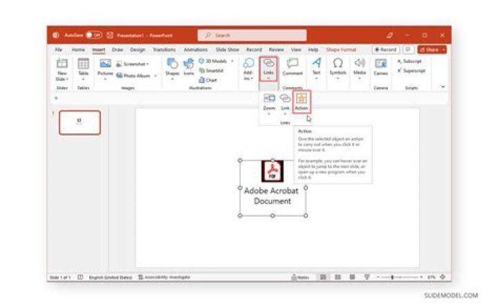 Embed (a scrollable) pdf document into ppt