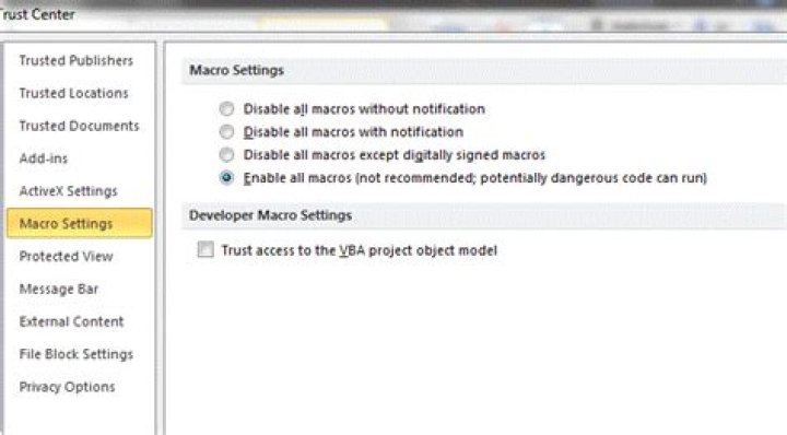 Enable Macros after message box closes