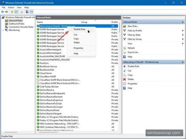 Enable ping in Windows 7 firewall?