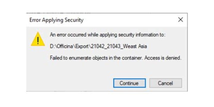 Error applying security screenshot