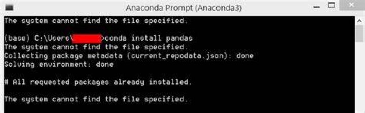 Error in Anaconda Prompt - Screenshot