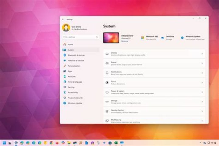 Example of settings window