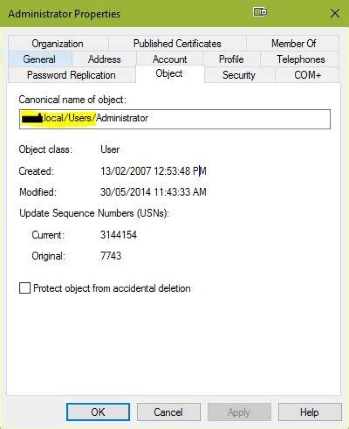 Example User Properites