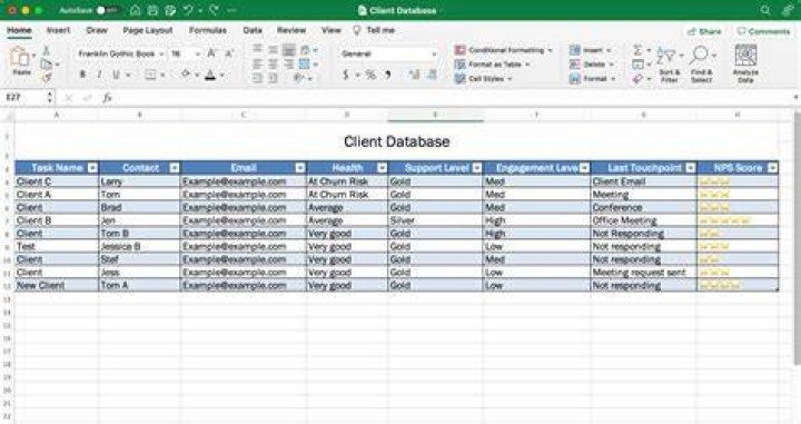 Excel example