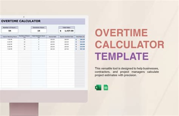 Excel formula to calculate amount of overtime