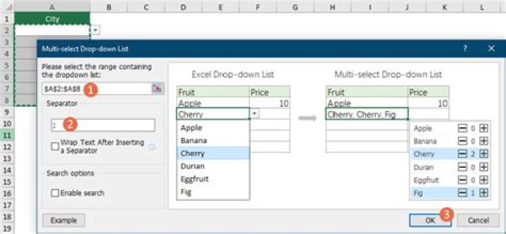Excel: Is it possible to select multiple values in Drop-down list? (without VBA)