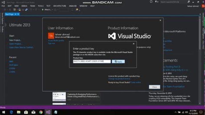 Extracting Visual studio 2013 product key