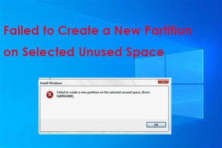 Failed to create a new partition on the selected unused space. [Error:0x8004240f]