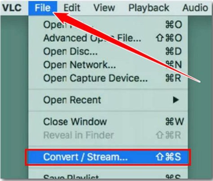 File > Convert Stream