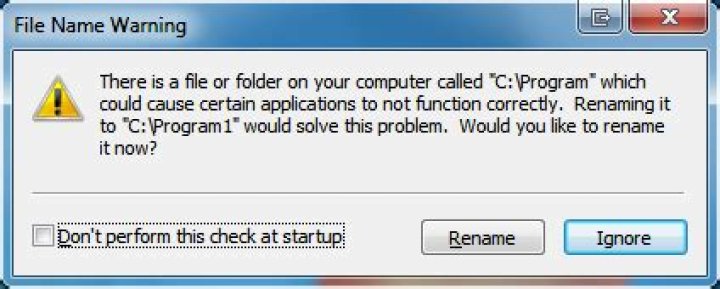 File Name Warning Screenshot