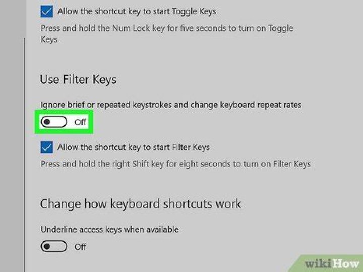 Filter Keys Off