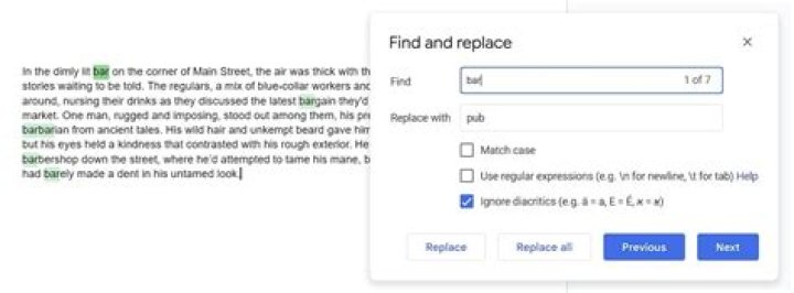 Find and Replace dialog in Notepad++