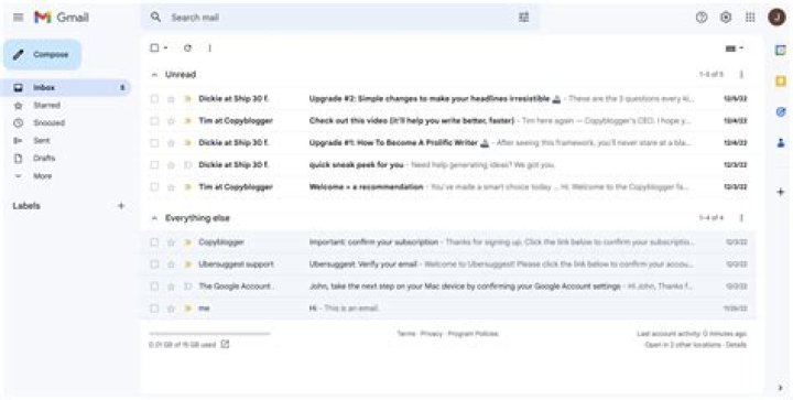 Find unread emails