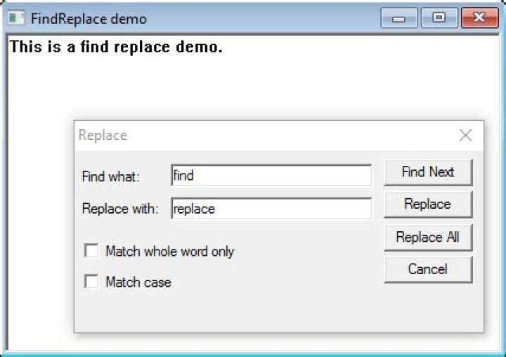 Find/Replace Dialog