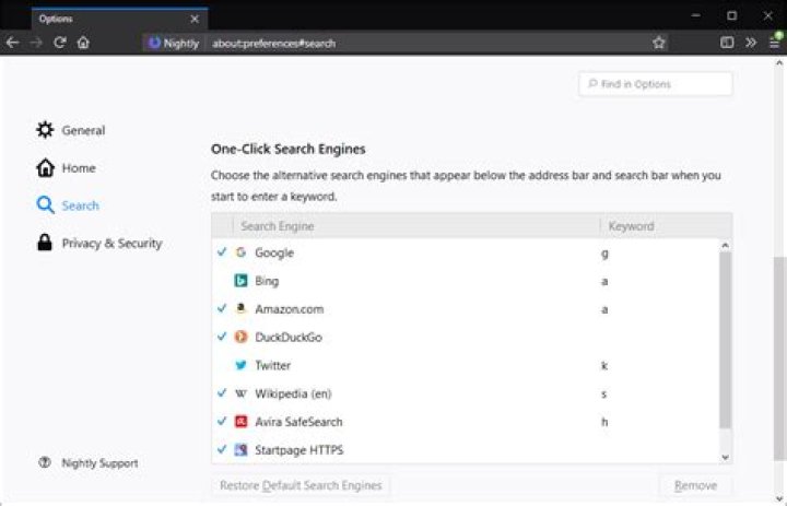 Firefox keyword field