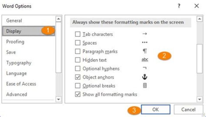 Formatting marks