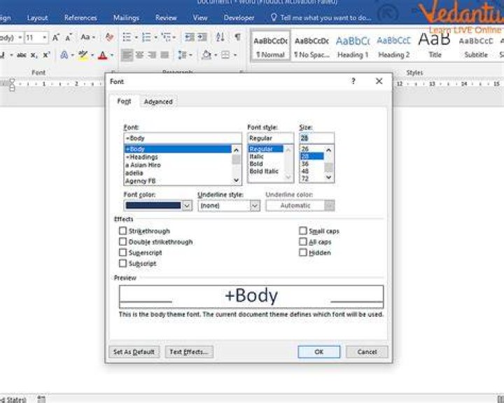 formatting options