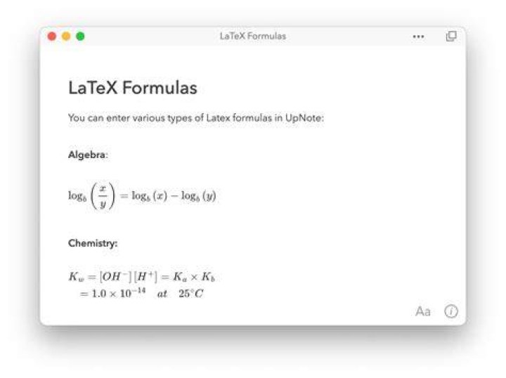 Formula written in LaTeX