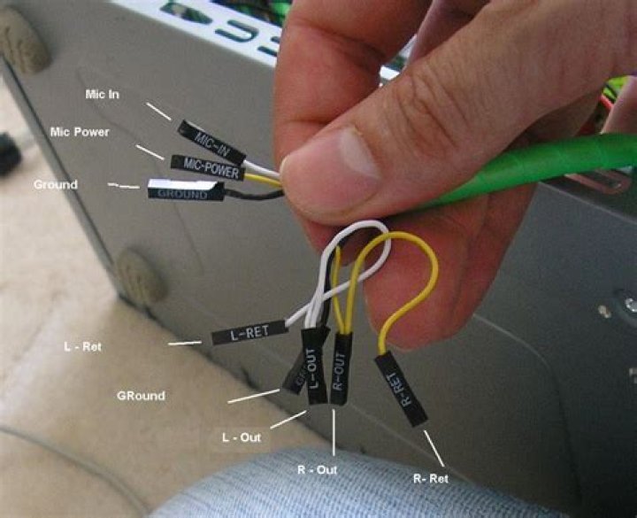 Front audio panel cable plugs