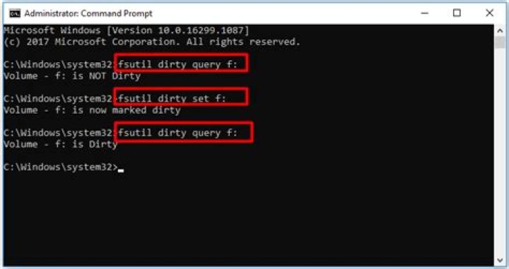 fsutil dirty query