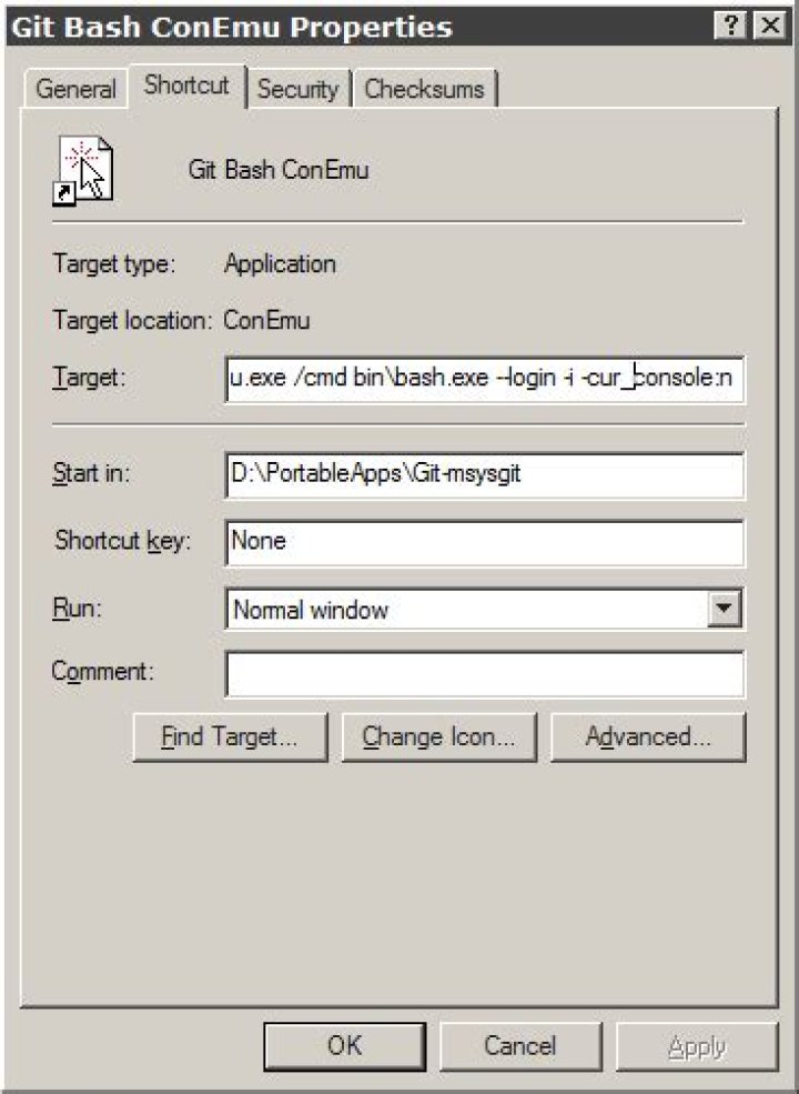 Git Bash Conemu lnk