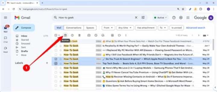 Gmail - archive button