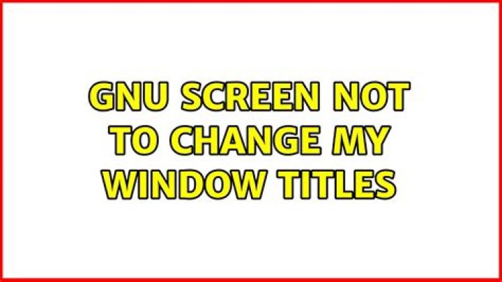 gnu screen not to change my window titles