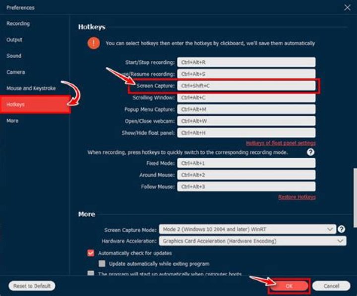 Hotkeys for scrolling