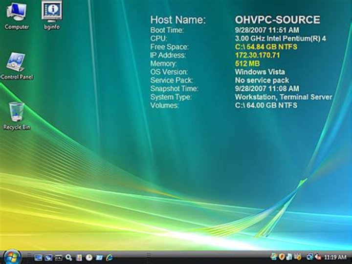 How can I display host name on windows desktop 