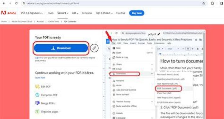 How can I download a PDF file from Google Drive?