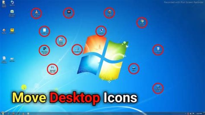 How can I move desktop icons freely in Windows 7?