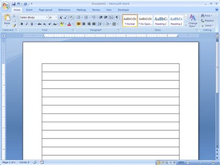 How do I create ruled lines in Word 2007?
