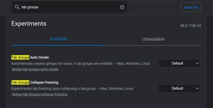How do I disable Tab Groups in Edge?