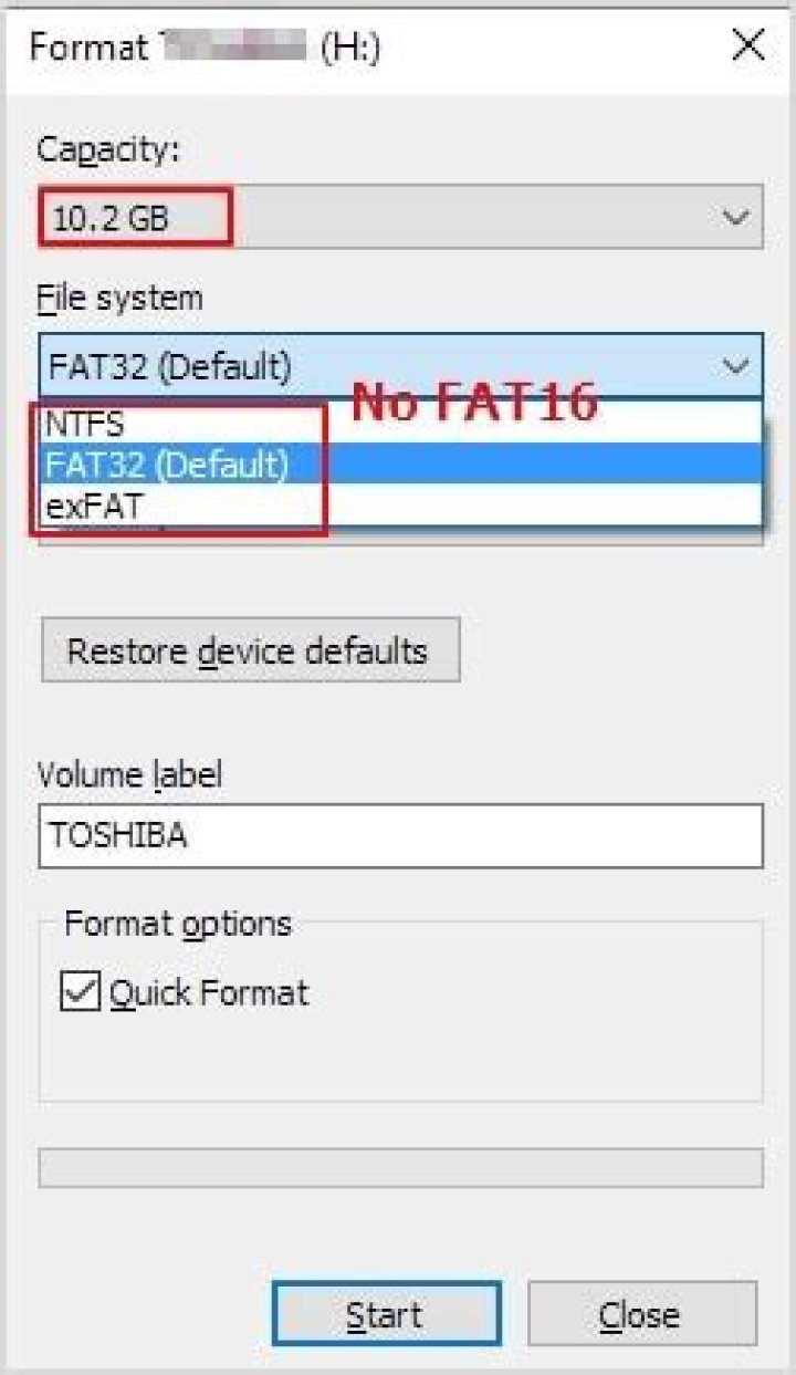 How do I format my USB flash to FAT 16 on windows? [duplicate]