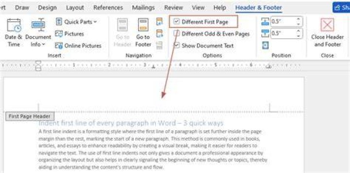 How do I remove the header/footer of some pages?