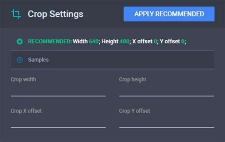 How do I set the "crop" (not aspect ratio) to 16:9?