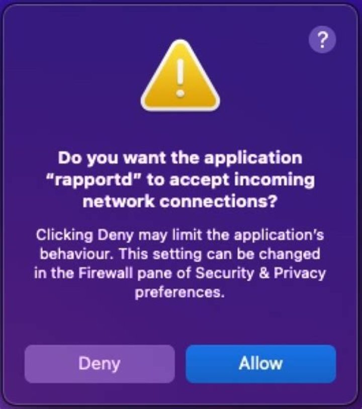 How do I stop my Mac from asking to accept incoming network connections?