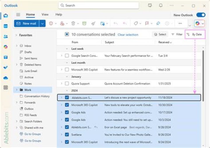 How I delete massive amounts of email from Outlook