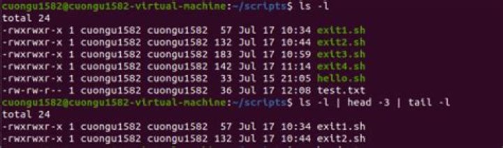 How I remove or erase ls -l | head -3 | tail -l to start over. What command I type?