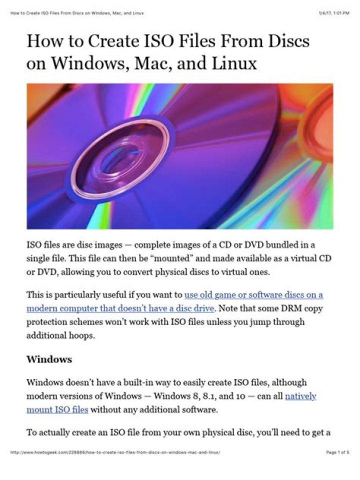 How to create ISO discs