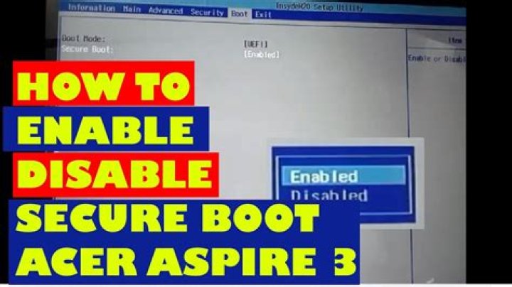 How to disable Secure Boot on an Acer Aspire 3 laptop?