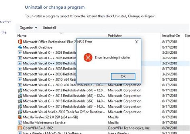 How to get rid of program whose uninstall throws NSIS error?