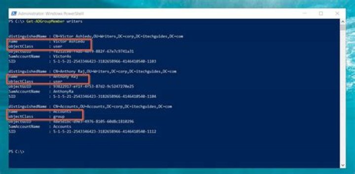 How to list users and groups with Powershell?