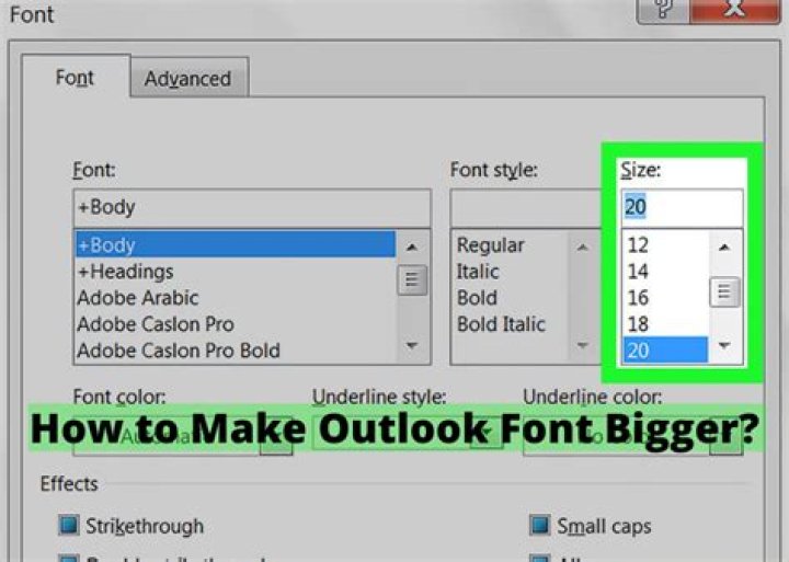 How to make Outlook font sizes bigger in the reading pane?