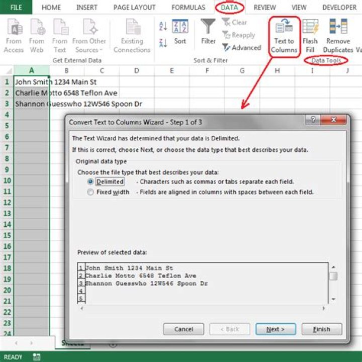 How to move partial text from one cell to another