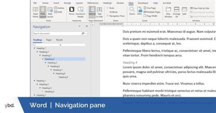 How to only show headings in MS Word navigation pane