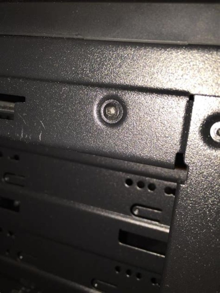How to remove circular screws for 5” drive bay? Are they rivets?